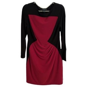 {RALPH LAUREN} Red and Black long sleeve dress
